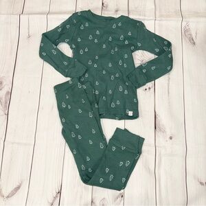 Christmas Pajamas - Green and White christmas Trees - Size 4T